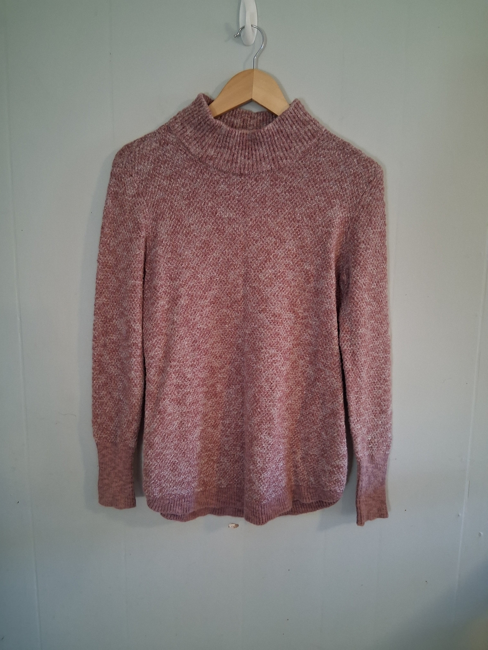 LL Bean Signature Mock Neck Cotton/Linen Sweater Size Small